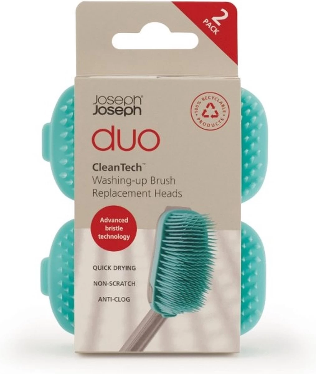 Duo Reserve Borstelkop Voor Afwasborstel, Set Van 2 Stuks, Licht Blauw - Joseph Joseph 5 Duo Reserve Borstelkop Voor Afwasborstel, Set Van 2 Stuks, Licht Blauw - Joseph Joseph - Afbeelding 3