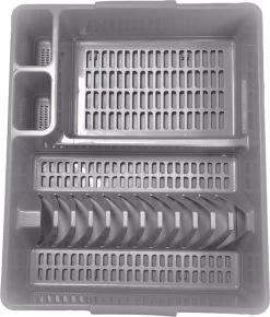 Afdruiprek En Onderzetter - 2-delig Afdruiprek Met Kliksysteem - Hoogwaardig Kunststof Extra Hard - Metallic Grijs 6 Afdruiprek En Onderzetter - 2-delig Afdruiprek Met Kliksysteem - Hoogwaardig Kunststof Extra Hard - Metallic Grijs -Schoonmaakartikelen Winkel 1022x1200