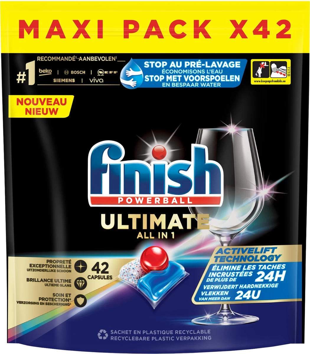 Finish Ultimate All In One Regular Vaatwastabletten - 42 Capsules 3 Finish Ultimate All In One Regular Vaatwastabletten - 42 Capsules