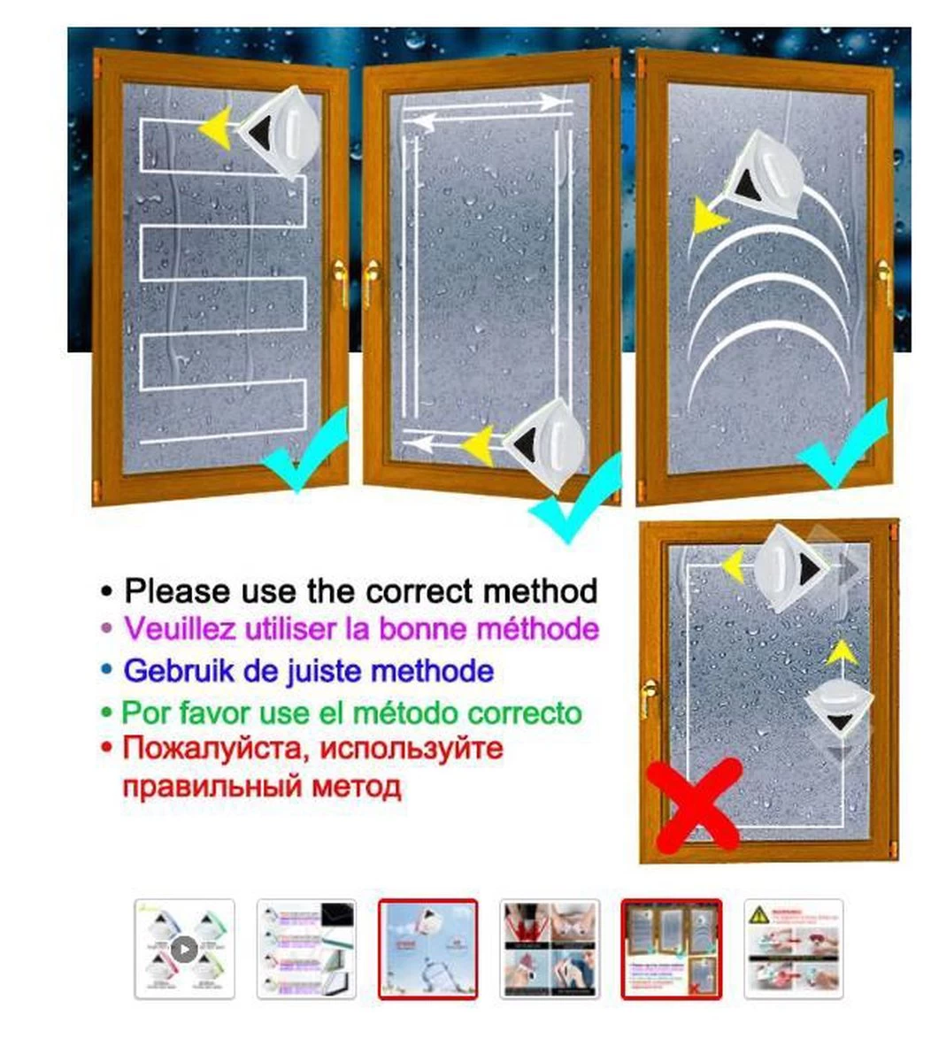 Merkloos Magnetische Raamwisser - Ruitenreiniger - Dubbel Glas - Rood - 5-24 Mm Glas 6 Merkloos Magnetische Raamwisser - Ruitenreiniger - Dubbel Glas - Rood - 5-24 Mm Glas - Afbeelding 4