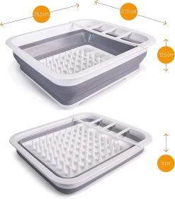 Amazy Afdruiprek Opvouwbaar & Bpa-vrij - Afdruiprek Voor Het Drogen Van Bestek, Borden, Glazen & Flessen - Afdruipmat In Grijs-wit Van Kunststof & Silicone Voor Gootsteen, Spoelbakken, Keuken 9 Amazy Afdruiprek Opvouwbaar & Bpa-vrij - Afdruiprek Voor Het Drogen Van Bestek, Borden, Glazen & Flessen - Afdruipmat In Grijs-wit Van Kunststof & Silicone Voor Gootsteen, Spoelbakken, Keuken -Schoonmaakartikelen Winkel 1054x1200