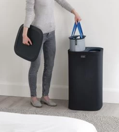 Tota Wasmand, 60 L, 2 Compartimenten, Zwart - Joseph Joseph -Schoonmaakartikelen Winkel 1085x1200 4