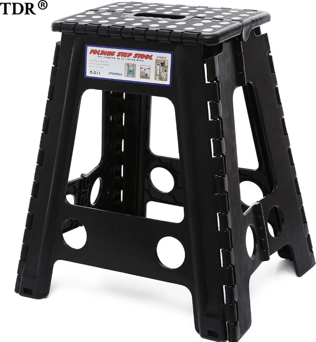Merkloos Verdikt Kunststof Klapkruk-draagbaar-opvouwbare Kruk-Met Antislip Oppervlak Zwart 29x22cmx45cm 3 Merkloos Verdikt Kunststof Klapkruk-draagbaar-opvouwbare Kruk-Met Antislip Oppervlak Zwart 29x22cmx45cm