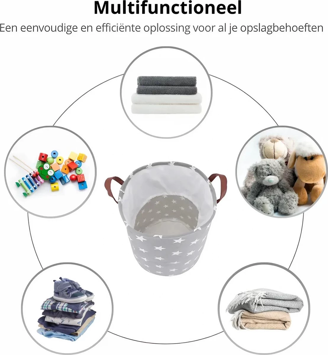 MAESON Wasmand Met Deksel - Opvouwbaar - Waterdicht - 72 L - Opbergmand Kinderkamer - Grijs 8 MAESON Wasmand Met Deksel - Opvouwbaar - Waterdicht - 72 L - Opbergmand Kinderkamer - Grijs - Afbeelding 6