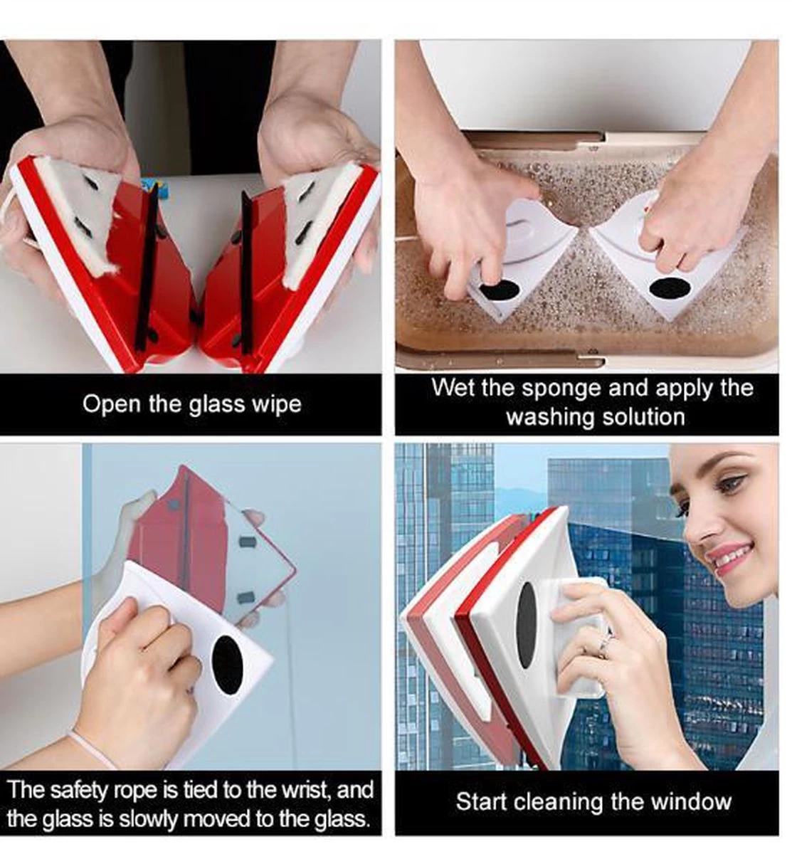 Merkloos Magnetische Raamwisser - Ruitenreiniger - Dubbel Glas - Rood - 5-24 Mm Glas 8 Merkloos Magnetische Raamwisser - Ruitenreiniger - Dubbel Glas - Rood - 5-24 Mm Glas - Afbeelding 6