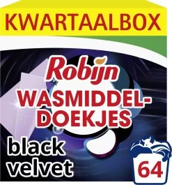Robijn Classics Black Velvet Wasmiddeldoekjes - 4 X 16 Wasstrips - Voordeelverpakking -Schoonmaakartikelen Winkel 1117x1200