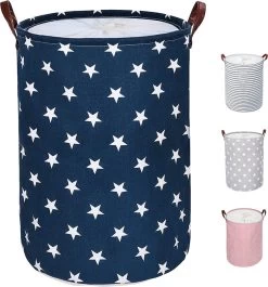 MAESON Wasmand Met Deksel - Opvouwbaar - Waterdicht - 72 L - Opbergmand Kinderkamer - Blauw