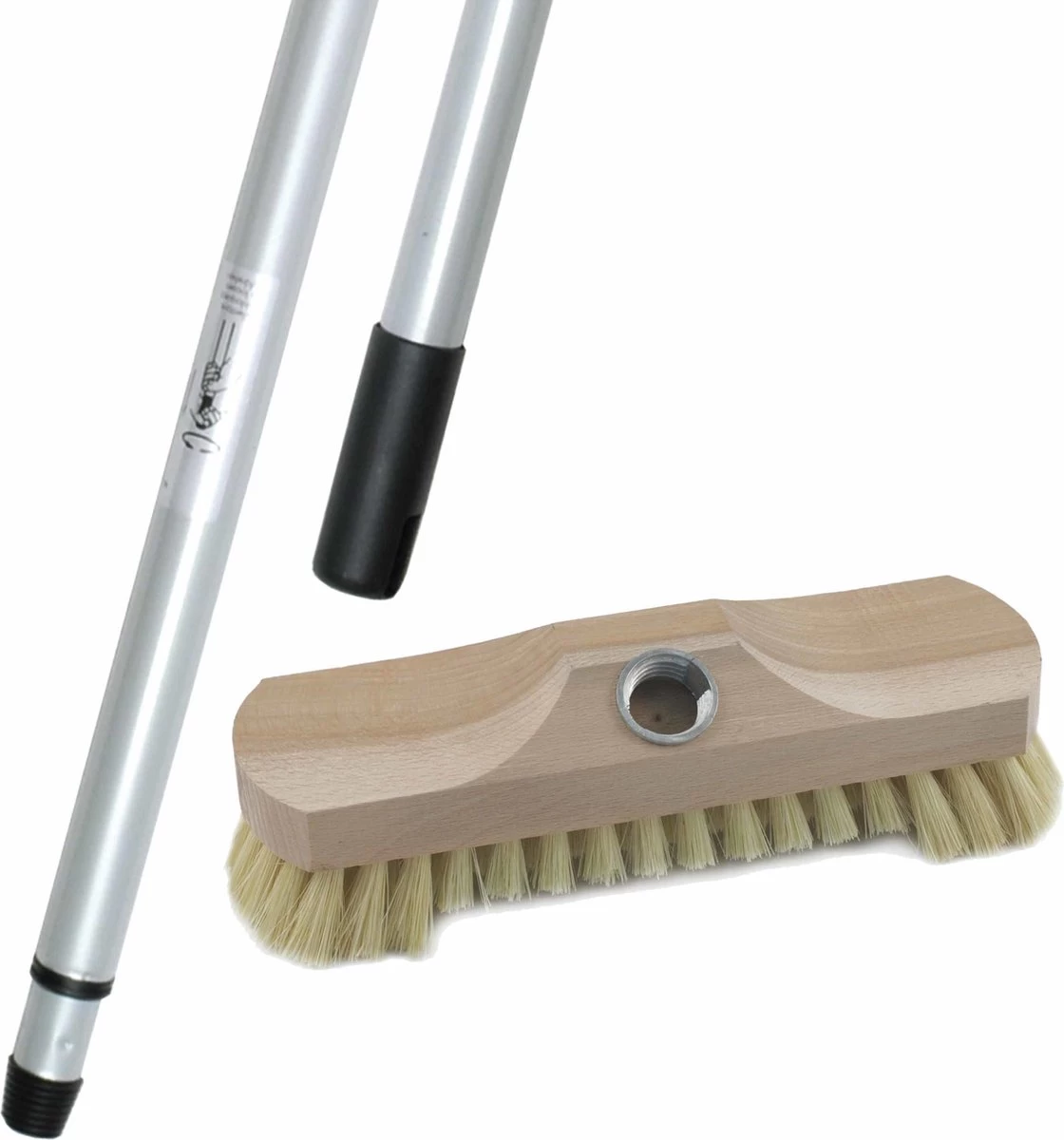 Houten Schrobborstel/schrobber Inclusief Metalen Telescoopsteel Zilver 200 Cm 3 Houten Schrobborstel/schrobber Inclusief Metalen Telescoopsteel Zilver 200 Cm