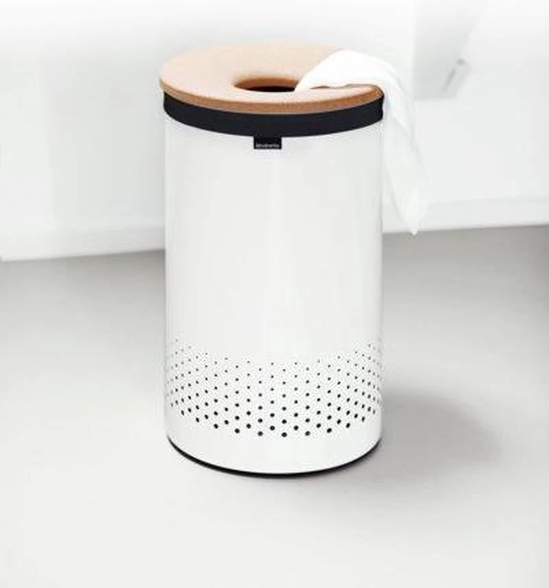 Brabantia Wasmand Met Deksel - 60 L - White / Kurken Deksel 10 Brabantia Wasmand Met Deksel - 60 L - White / Kurken Deksel - Afbeelding 8