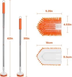 Merkloos Badkamer Reinigingsborstel - Badkamerschrobborstel - Reinigingsborstel - Met Afneembare Telescopische Handgreep En 180° Verstelbare Gezamenlijke Reinigingsborstel - Lange Steel 107 Cm -Schoonmaakartikelen Winkel 1126x1200 1