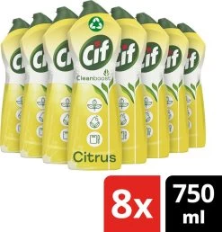 Cif CleanBoost Cream Citroen Schuurmiddel - 8 X 750 Ml - Voordeelverpakking 15 Cif CleanBoost Cream Citroen Schuurmiddel - 8 X 750 Ml - Voordeelverpakking -Schoonmaakartikelen Winkel 1147x1200 6
