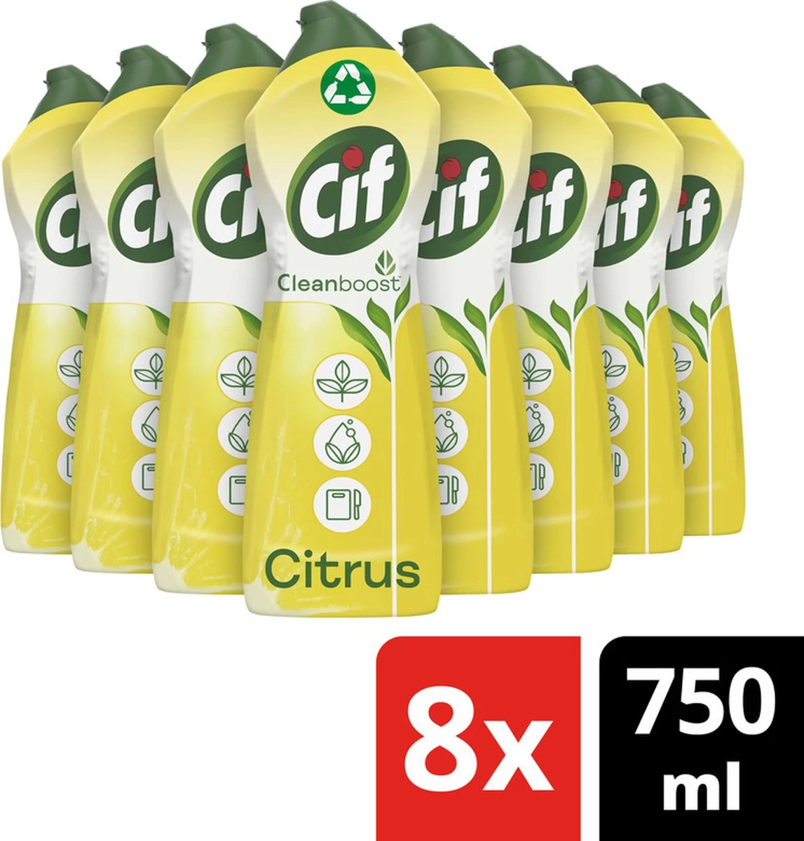 Cif CleanBoost Cream Citroen Schuurmiddel - 8 X 750 Ml - Voordeelverpakking 9 Cif CleanBoost Cream Citroen Schuurmiddel - 8 X 750 Ml - Voordeelverpakking - Afbeelding 7