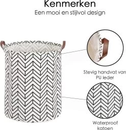 Merkloos Wasmand - Opbergzak - 60L - Waterproof - Zwart/wit -Schoonmaakartikelen Winkel 1163x1200 5