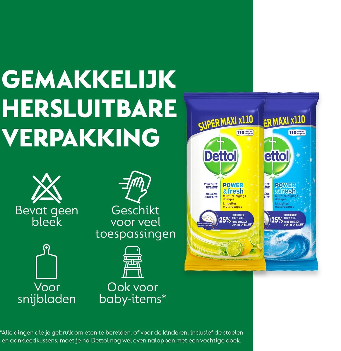 Dettol - 440 Schoonmaakdoekjes Power & Fresh - Citrus 220 Stuks - Oceaan 220 Stuks - Voordeelverpakking 8 Dettol - 440 Schoonmaakdoekjes Power & Fresh - Citrus 220 Stuks - Oceaan 220 Stuks - Voordeelverpakking - Afbeelding 6