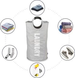 Wonair Wasmand – Wasbox - Wastas - Laundry Wasmand - Opvouwbaar – 81L – Lichtgrijs -Schoonmaakartikelen Winkel 1169x1200 3