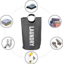 Wonair Wasmand – Waszak – Laundry Basket - Opvouwbaar – 81L - Donkergrijs -Schoonmaakartikelen Winkel 1169x1200 4