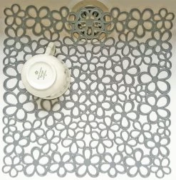 Merkloos Papillon - 2 Stuks Gootsteenmat - Bloem Grijs - 31,5 X 31,5 Cm -Schoonmaakartikelen Winkel 1170x1200 4