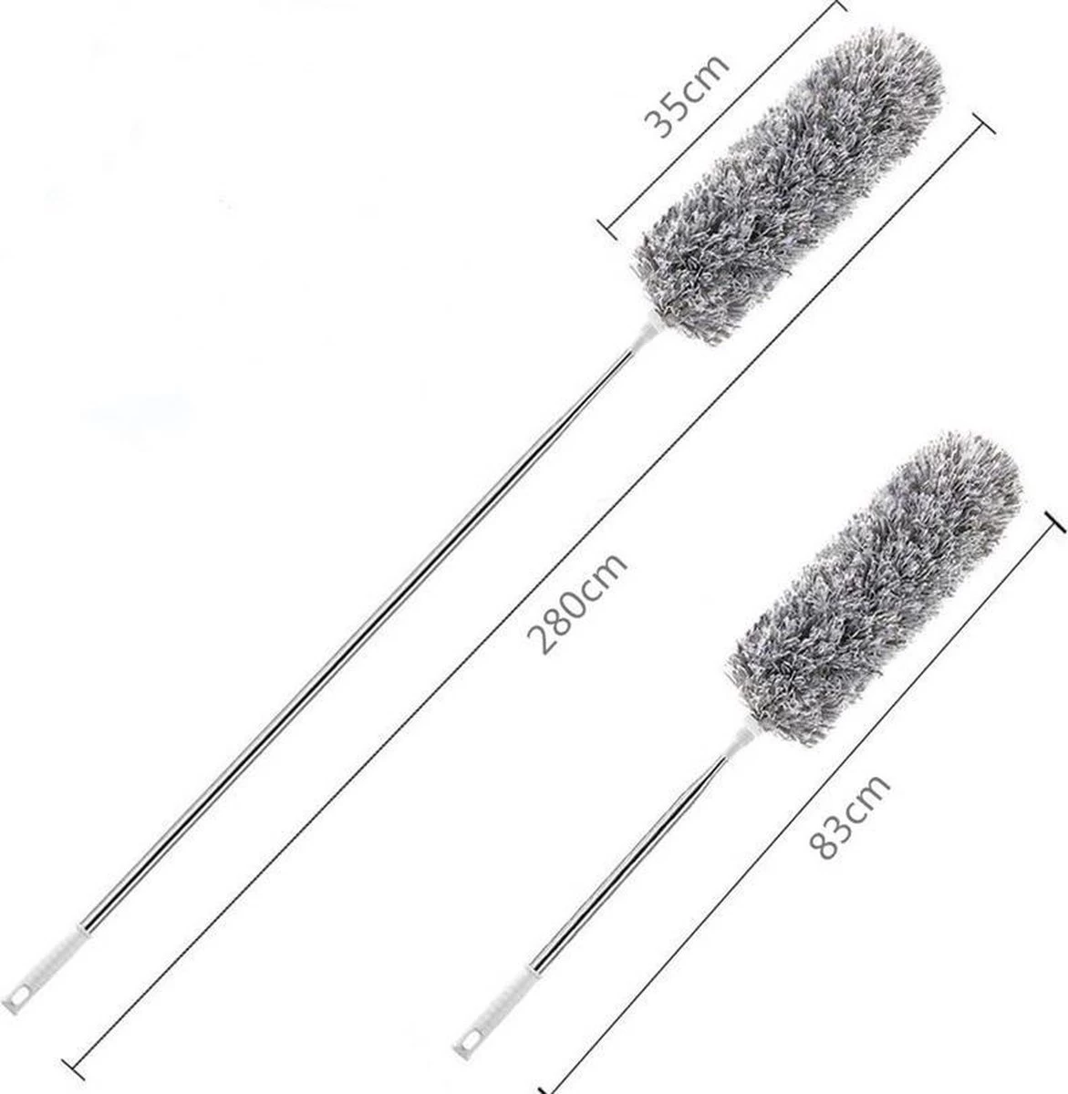 7Style Collection - Microvezel Plumeau Met Uitschuifbare Telescoopsteel Tot 280 CM - Ragebol RVS 5 7Style Collection - Microvezel Plumeau Met Uitschuifbare Telescoopsteel Tot 280 CM - Ragebol RVS - Afbeelding 3