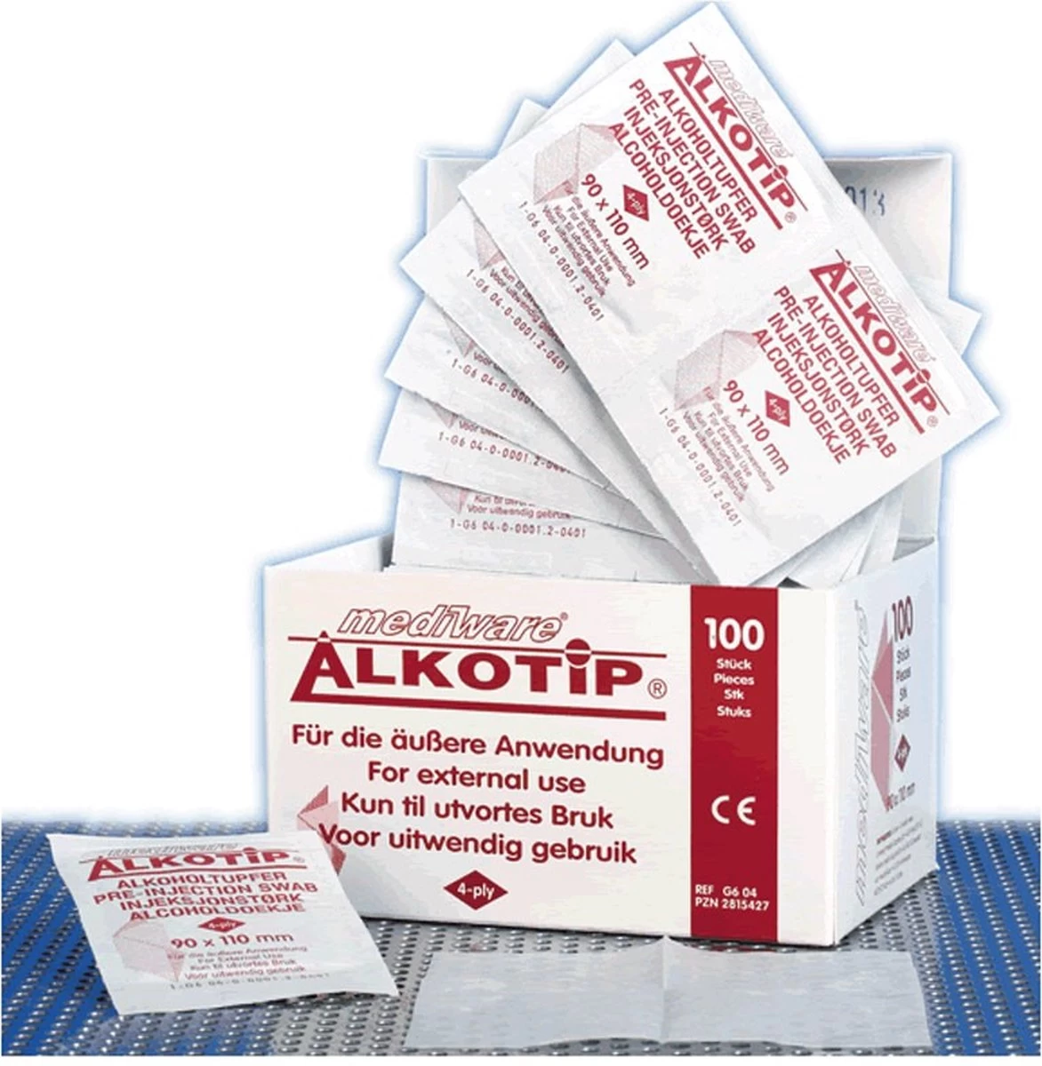 Alcoholdoekjes 90x110mm, 100 Stuks 6 Alcoholdoekjes 90x110mm, 100 Stuks - Afbeelding 4