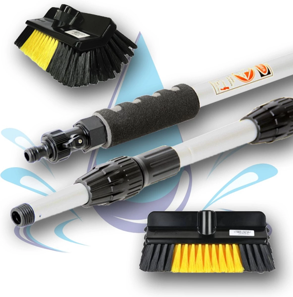 Wasborstel Met Telescopische Steel 4 Meter En Gardena Aansluiting / Wasborstel Met Uitschuifbare Telescoopsteel Met Waterdoorvoer 3 Wasborstel Met Telescopische Steel 4 Meter En Gardena Aansluiting / Wasborstel Met Uitschuifbare Telescoopsteel Met Waterdoorvoer