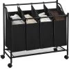Acaza Stevige Wassorteerder - Wasmand Op Wieltjes Met 4 Uitneembare Vakken - 140L - Zwart 2 Acaza Stevige Wassorteerder - Wasmand Op Wieltjes Met 4 Uitneembare Vakken - 140L - Zwart -Schoonmaakartikelen Winkel 1186x1200 5