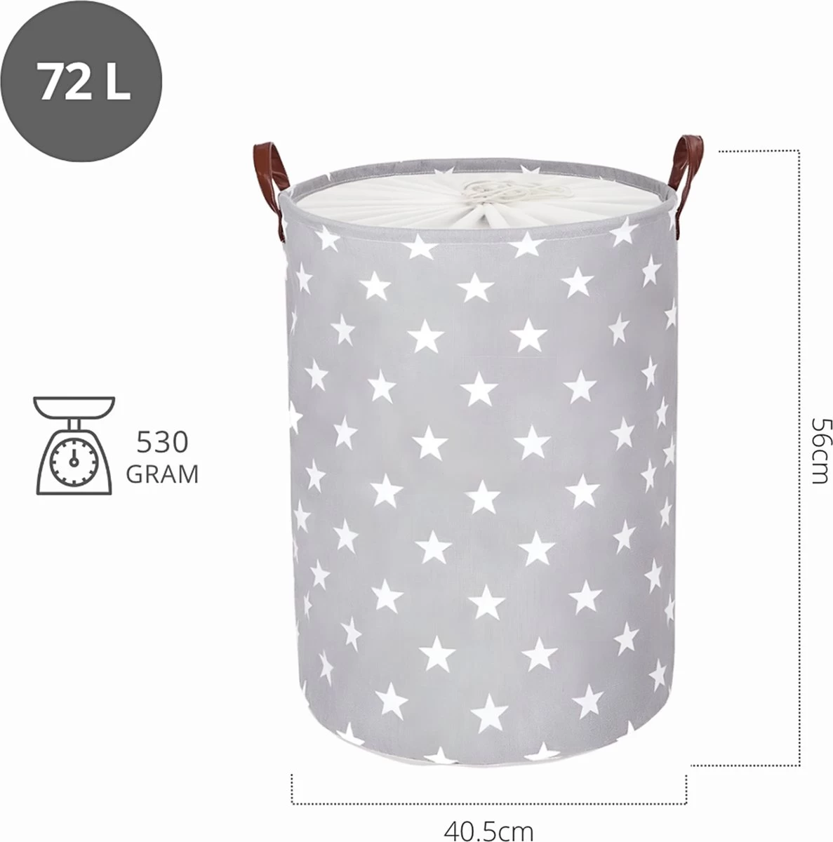 MAESON Wasmand Met Deksel - Opvouwbaar - Waterdicht - 72 L - Opbergmand Kinderkamer - Grijs 4 MAESON Wasmand Met Deksel - Opvouwbaar - Waterdicht - 72 L - Opbergmand Kinderkamer - Grijs - Afbeelding 2