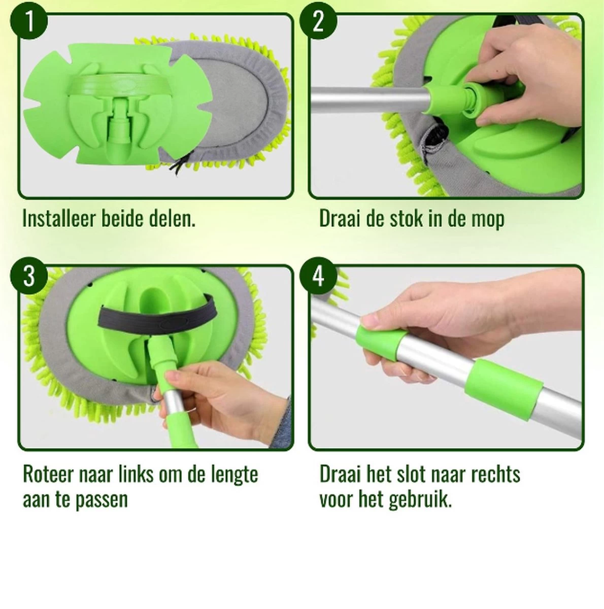Merkloos Professionele Telescopische Wasborstel + Tonova Pen - Auto Schoonmaakborstel - Anti Slip - Auto, Caravan & Camper - Uitschuifbaar - Groen 8 Merkloos Professionele Telescopische Wasborstel + Tonova Pen - Auto Schoonmaakborstel - Anti Slip - Auto, Caravan & Camper - Uitschuifbaar - Groen - Afbeelding 6