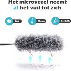 JUST23 Plumeau Uitschuifbaar Met Telescoopsteel – 60 Tot 140 Cm – Ragebol – Stoffer – Duster – Grijs – Incl. Microfiber Doek 17 JUST23 Plumeau Uitschuifbaar Met Telescoopsteel – 60 Tot 140 Cm – Ragebol – Stoffer – Duster – Grijs – Incl. Microfiber Doek -Schoonmaakartikelen Winkel 1194x1200 5