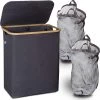 HENNEZ Wasmand 2 Vakken Met Deksel - Van 140L Opvouwbaar Met Scheiding En Een Bamboe Frame - Wassorteerder Inclusief Waszak - Laundry Basket - Wasmanden - Wasbox Zwart 1 HENNEZ Wasmand 2 Vakken Met Deksel - Van 140L Opvouwbaar Met Scheiding En Een Bamboe Frame - Wassorteerder Inclusief Waszak - Laundry Basket - Wasmanden - Wasbox Zwart -Schoonmaakartikelen Winkel 1194x1200 8