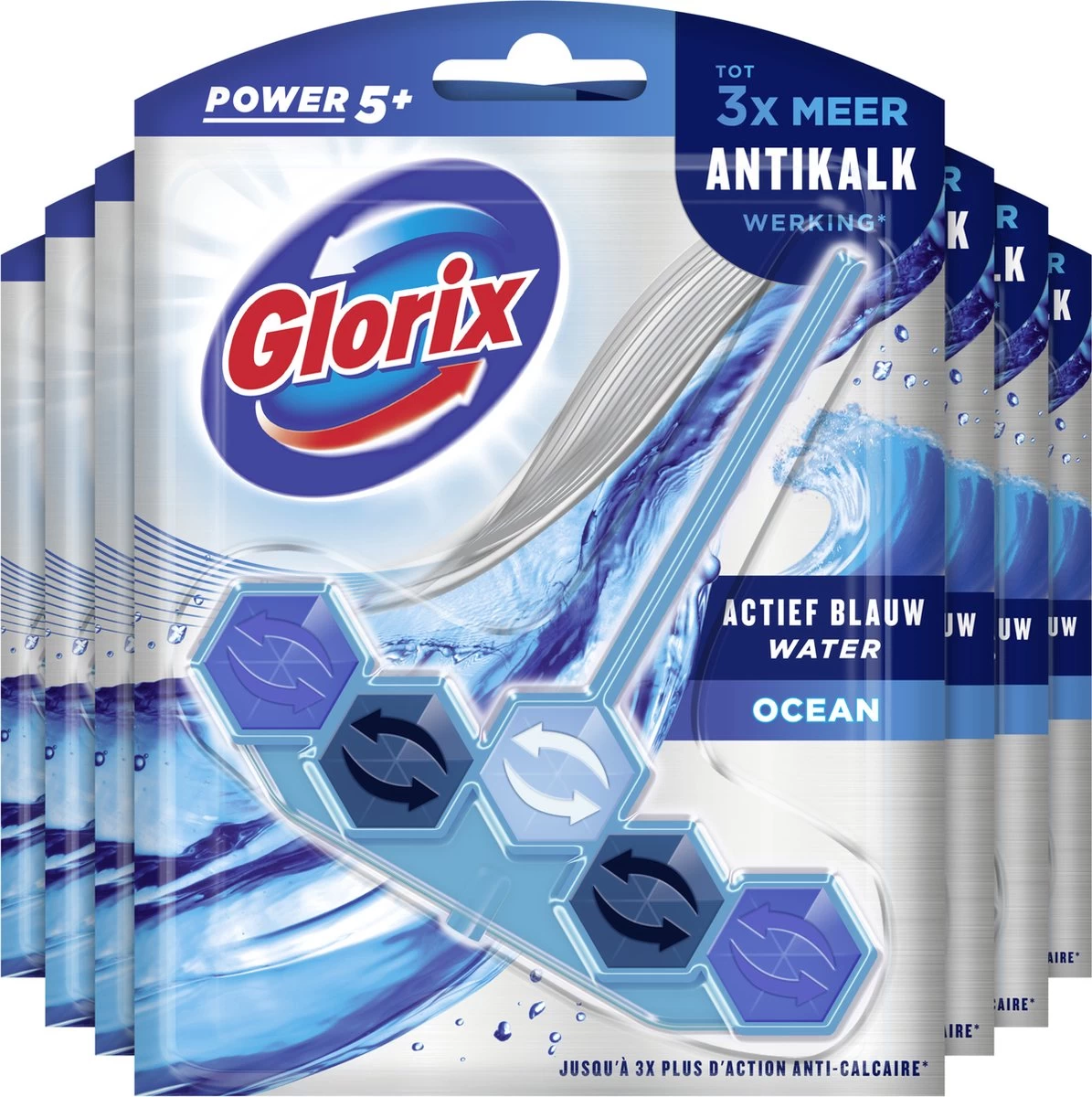 Glorix Power 5+ Ocean Toiletblokken - 7 Stuks - Voordeelverpakking 9 Glorix Power 5+ Ocean Toiletblokken - 7 Stuks - Voordeelverpakking - Afbeelding 7