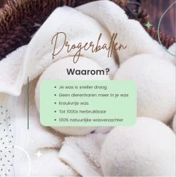 Geniet Van Gemak® | Herbruikbare Wollen Drogerballen | Wasbollen | Schaapswol | Duurzame En Energiebesparende Wasballen | 6 XL Drogerballen 14 Geniet Van Gemak® | Herbruikbare Wollen Drogerballen | Wasbollen | Schaapswol | Duurzame En Energiebesparende Wasballen | 6 XL Drogerballen -Schoonmaakartikelen Winkel 1195x1200