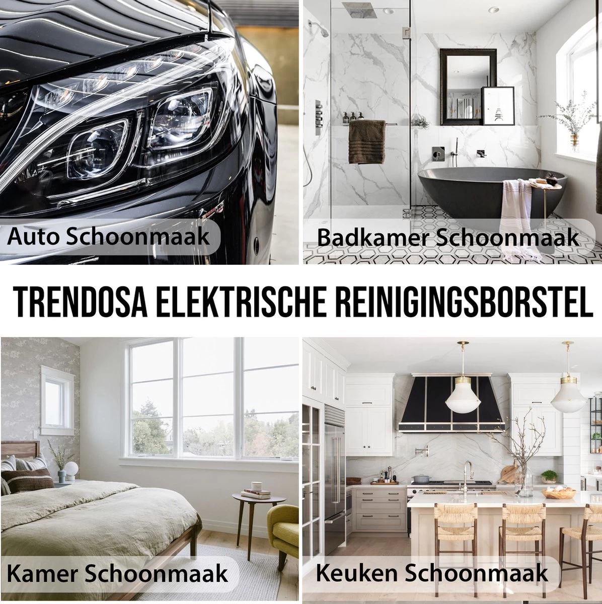Trendosa Elektrische Schoonmaakborstel - Elektrische Schrobborstel - Poetsmachine - Handborstel - Scrubber- De Badkamer/Keuken/Auto- 10 Opzetstukken Geel 6 Trendosa Elektrische Schoonmaakborstel - Elektrische Schrobborstel - Poetsmachine - Handborstel - Scrubber- De Badkamer/Keuken/Auto- 10 Opzetstukken Geel - Afbeelding 4