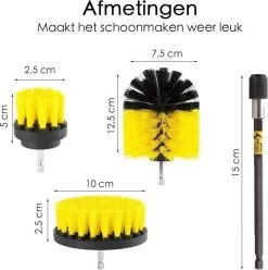 Professionele 4 Delige Borstelset Voor De Boormachine Incl. Verlengstuk, Deze Schoonmaak Schuurborstel Elektrisch Opzetborstel Schrobborstel Set Is Geschikt Als Schrobber Voor Badkamer, Auto, Keuken En Tuin -Schoonmaakartikelen Winkel 1196x1200 7