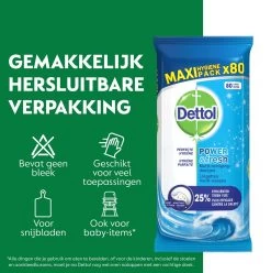 Dettol - Power & Fresh - Schoonmaakdoekjes - Oceaanfris - 4 X 80 Doekjes -Schoonmaakartikelen Winkel 1196x1200 8