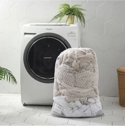 Wasnet Waszak - Groot - XL - 60 X 80 CM - Wit - Treksysteem - Trekbandsluiting - Polyester - Laundry Bag -Schoonmaakartikelen Winkel 1197x1200