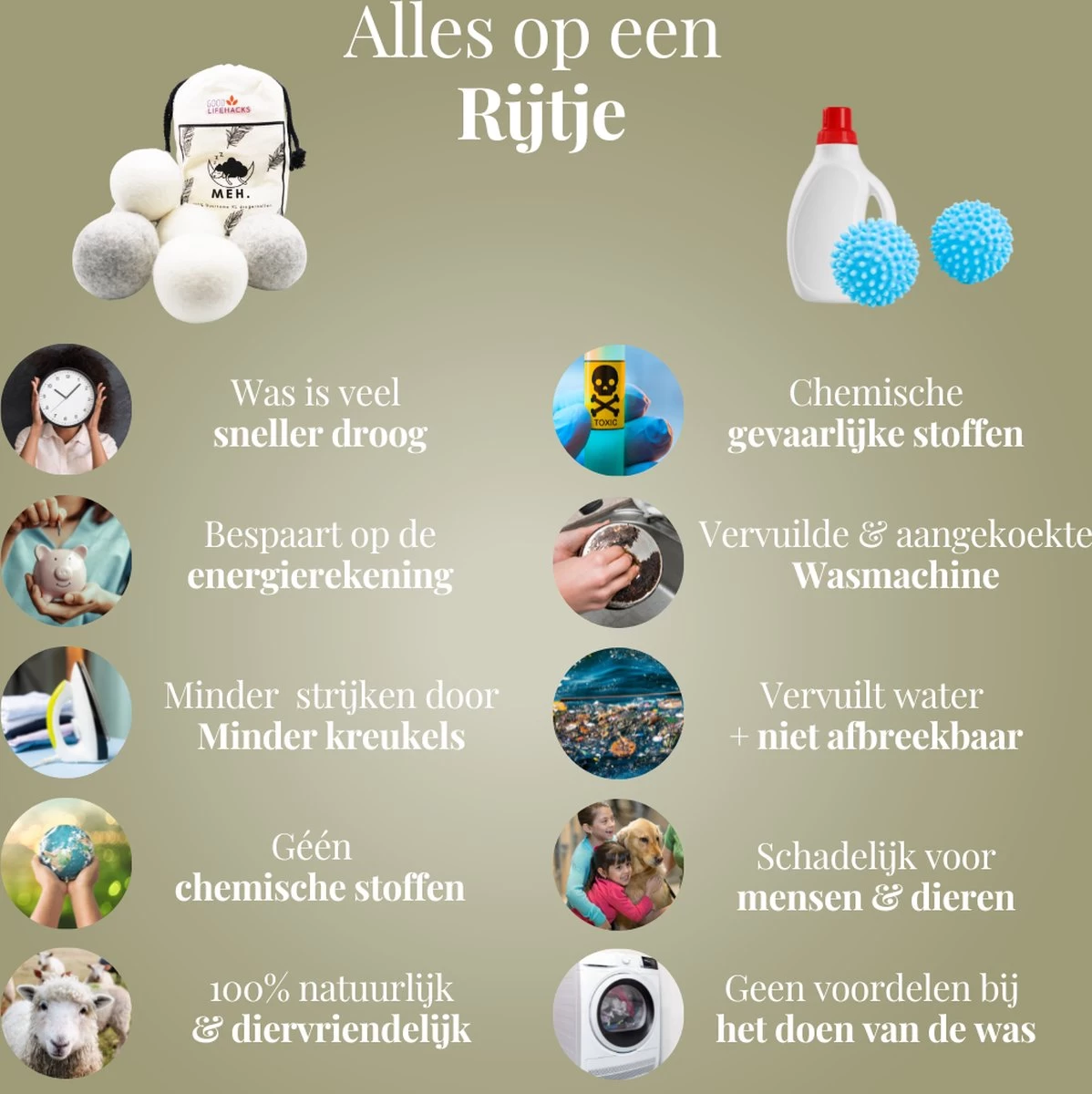 Goodlifehacks Originele XL 6 Stuks Drogerballen - Wasbollen - Wasverzachter - Zero Waste Dryerballs - Duurzaam - Herbruikbare Droogballen - Wit & Grijs - Energie Besparen 8 Goodlifehacks Originele XL 6 Stuks Drogerballen - Wasbollen - Wasverzachter - Zero Waste Dryerballs - Duurzaam - Herbruikbare Droogballen - Wit & Grijs - Energie Besparen - Afbeelding 6