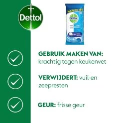 Dettol - Power & Fresh - Schoonmaakdoekjes - Oceaanfris - 4 X 80 Doekjes -Schoonmaakartikelen Winkel 1199x1200 12
