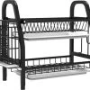 Merkloos Afdruiprek - Afdruiprek Met Lekbak - Afwas - Metaal - Zwart - RVS Afwasrek -Schoonmaakartikelen Winkel 1200x1025 4