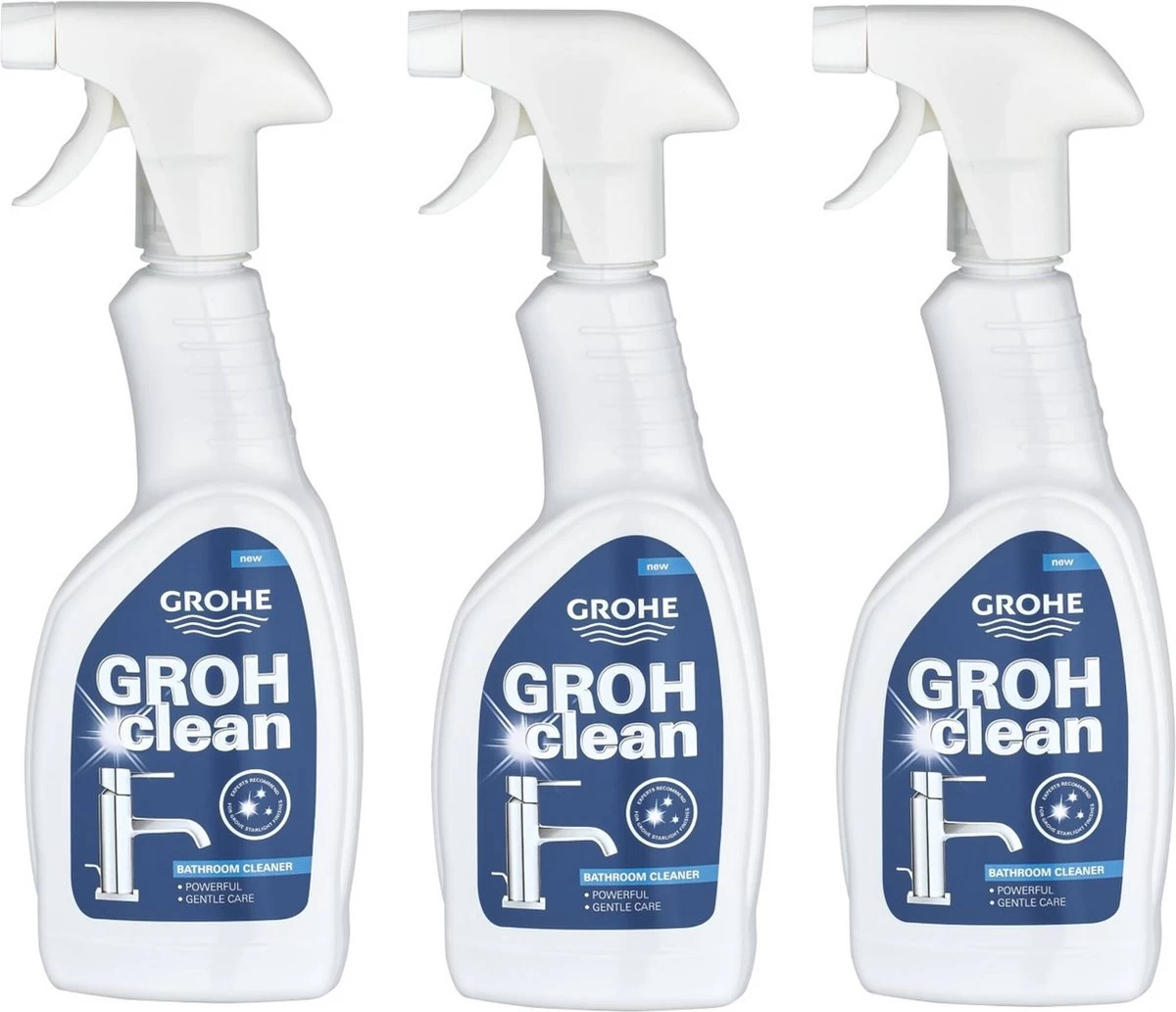 GROHE Grohclean Reiniger - 3x 500 Ml - Voor Badkamer/Keuken/Toilet - Voordeelverpakking - Schoonmaakmiddel 3 GROHE Grohclean Reiniger - 3x 500 Ml - Voor Badkamer/Keuken/Toilet - Voordeelverpakking - Schoonmaakmiddel