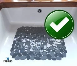 Merkloos Gootsteenmat - 40x30 Cm - Papillon Kiezels Grijs -Schoonmaakartikelen Winkel 1200x1039 1