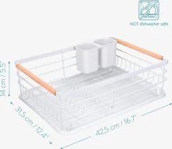 Navaris Afdruiprek Met Uitneembare Bestekhouder - Afwasrek Met Losse Lekbak - Vaatwasrek Met Plateau - Voor Bestek, Borden, Schalen En Pannen -Schoonmaakartikelen Winkel 1200x1040 1