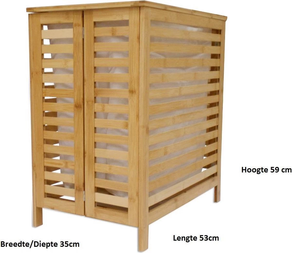 HUISSON Wasmand Met Deksel Bamboe Uitneembare Waszak Wasmanden Met Deksel 75 Ltr. 4 HUISSON Wasmand Met Deksel Bamboe Uitneembare Waszak Wasmanden Met Deksel 75 Ltr. - Afbeelding 2