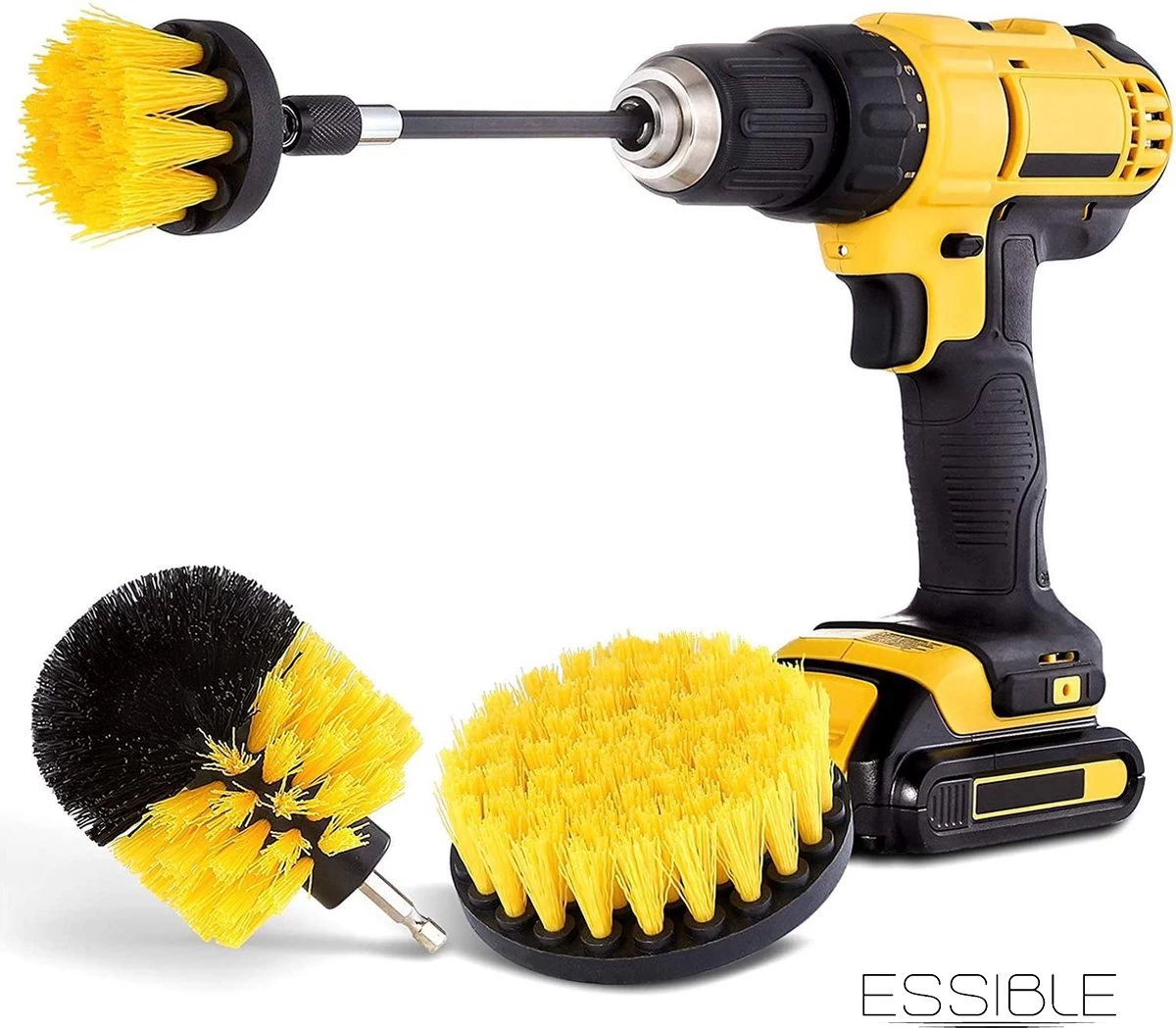ESSIBLE Schrobborstel - Polypropyleen - Borstel Boormachine - Schrobborstel - Schuurborstel - Automatische Reiniging - 3 Delige Borstelset Voor Boormachine 3 ESSIBLE Schrobborstel - Polypropyleen - Borstel Boormachine - Schrobborstel - Schuurborstel - Automatische Reiniging - 3 Delige Borstelset Voor Boormachine
