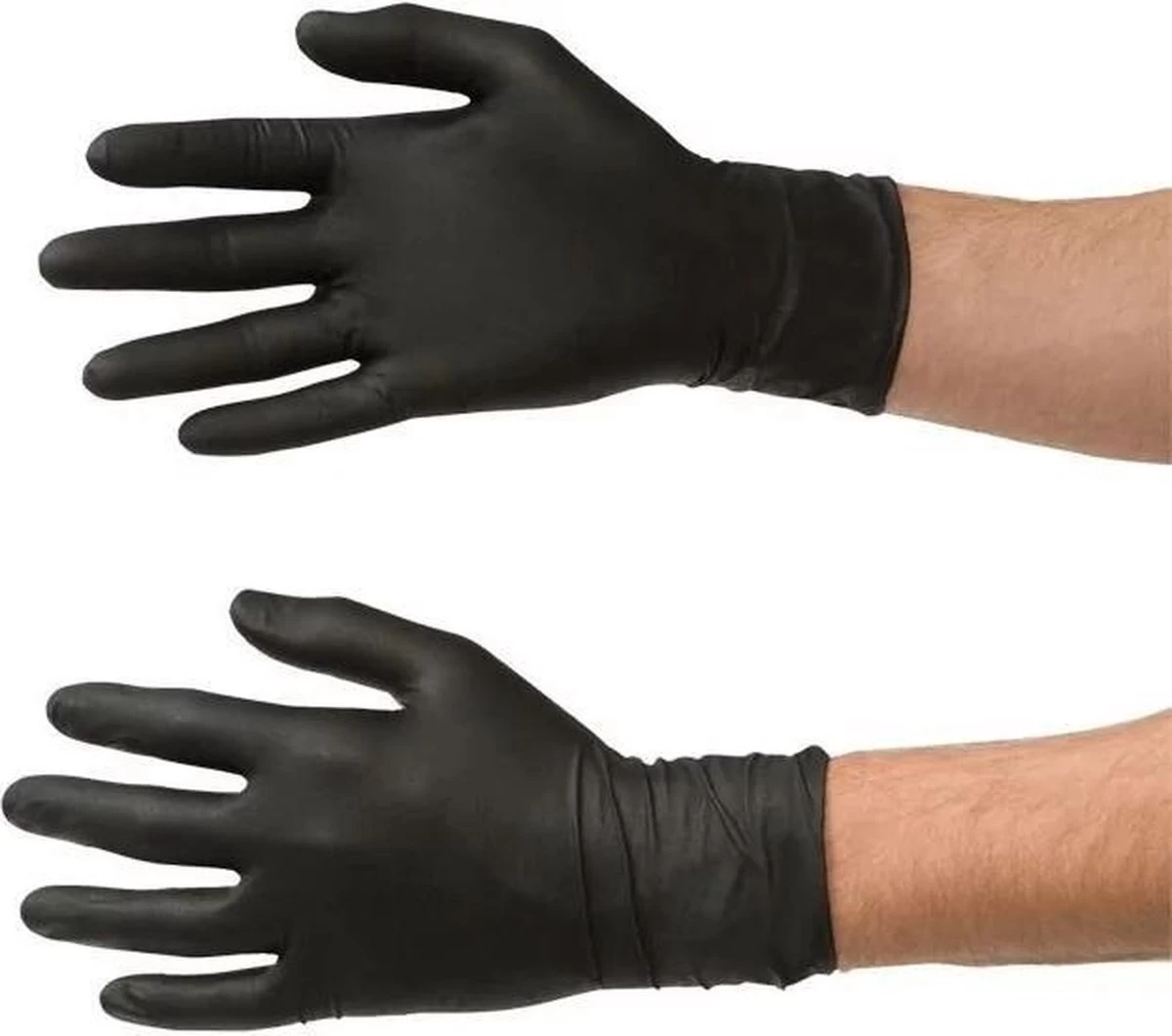 Unigloves Black Pearl - Nitril Handschoenen - Zwart - Maat L - Disposable Handschoenen - Zonder Latex - Poedervrij - 100stuks 4 Unigloves Black Pearl - Nitril Handschoenen - Zwart - Maat L - Disposable Handschoenen - Zonder Latex - Poedervrij - 100stuks - Afbeelding 2