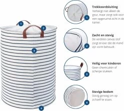 MAESON Wasmand Met Deksel - Opvouwbaar - Waterdicht - 72 L - Opbergmand Kinderkamer - Wit -Schoonmaakartikelen Winkel 1200x1069 2