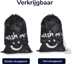 Wonair - Waszak Groot - 60x90cm - Zwart - Met Trekkoord En Draagband -Schoonmaakartikelen Winkel 1200x1069