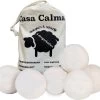 Casa Calma Drogerballen (6 Stuks) - Inclusief Opbergzakje - 100% Natuurlijk Schapenwol - Droger Ballen - Zero Waste Wasverzachter Bollen - Energiebesparend Drogen Met Droogbollen - Dryer Balls - Diervriendelijk & Milieuvriendelijk - Energie Besparen