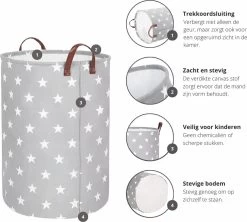 MAESON Wasmand Met Deksel - Opvouwbaar - Waterdicht - 72 L - Opbergmand Kinderkamer - Grijs 11 MAESON Wasmand Met Deksel - Opvouwbaar - Waterdicht - 72 L - Opbergmand Kinderkamer - Grijs -Schoonmaakartikelen Winkel 1200x1077 4