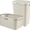 Curver Style Wasmand Met Deksel 60L + Wasmand 45L - Wit