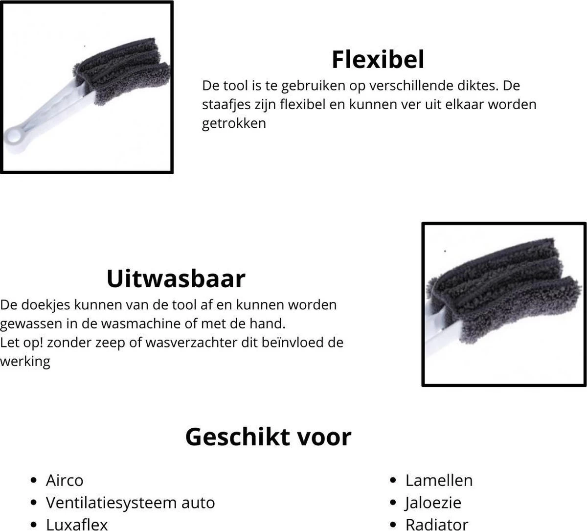 2x Luxaflex Reiniger - Jaloezie Reiniger - Lamellen Borstel - Stoffer -Plumeau - Stof Reiniger - Microvezeldoek - Borstel - 6 2x Luxaflex Reiniger - Jaloezie Reiniger - Lamellen Borstel - Stoffer -Plumeau - Stof Reiniger - Microvezeldoek - Borstel - - Afbeelding 4